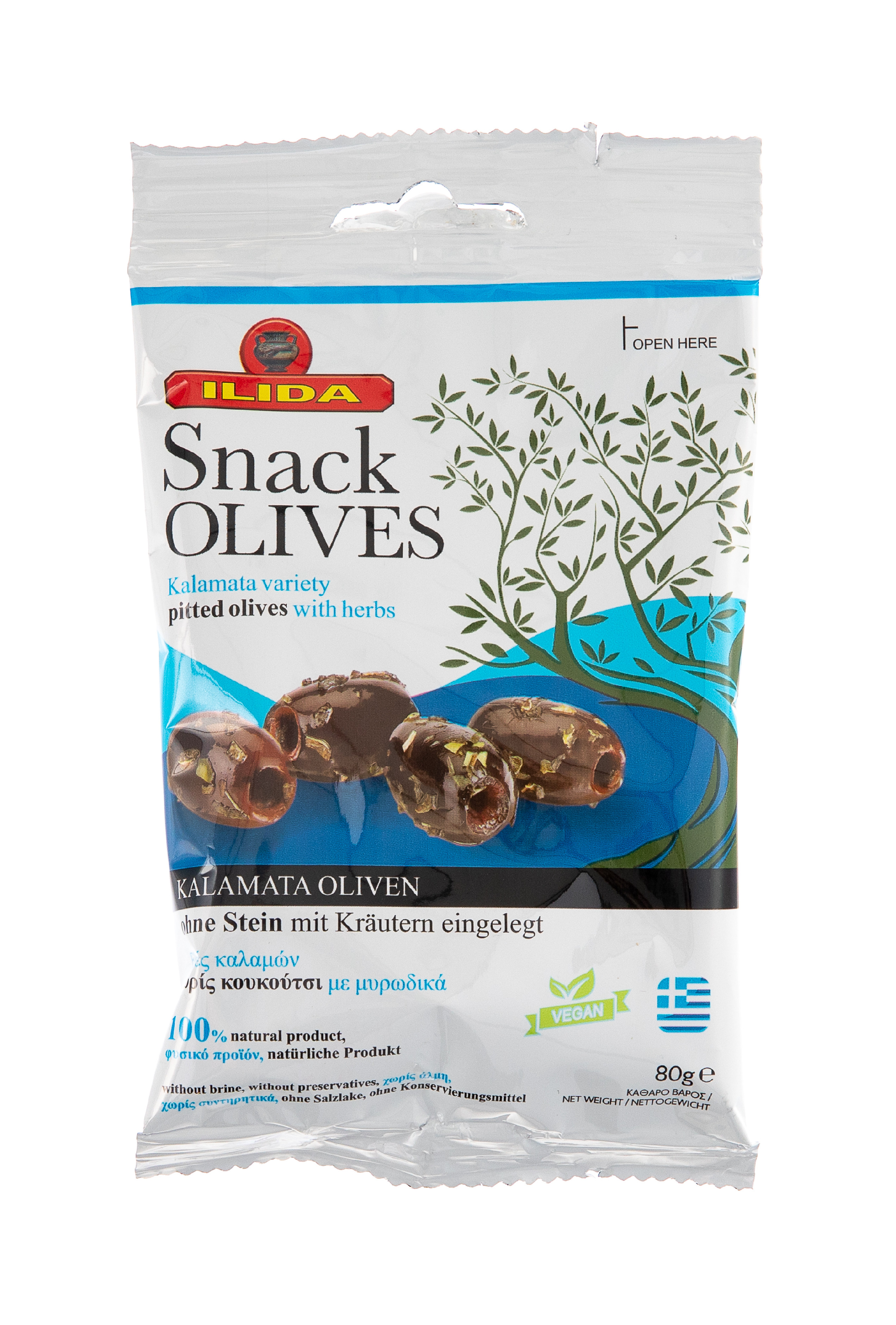 Černé marinované olivy KALAMATA bez pecky 80 g